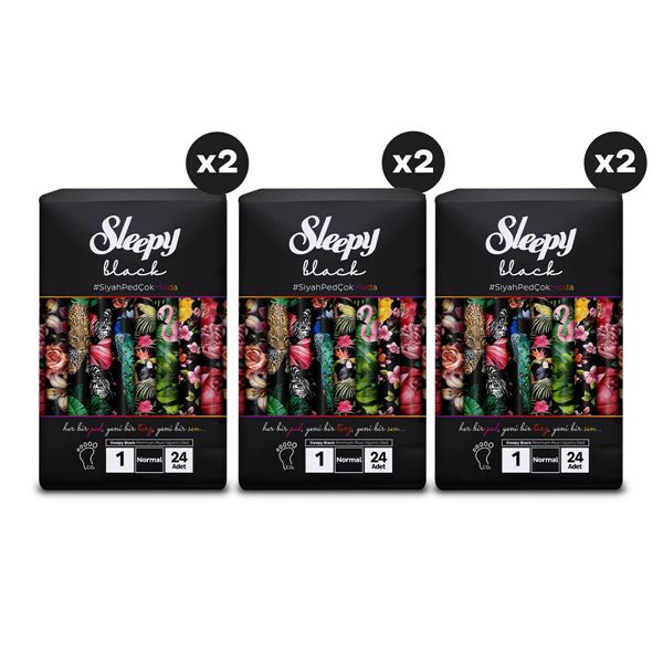 Sleepy Black Premium Plus Hijyenik Ped Mega Fırsat Paketi Normal 144 Adet