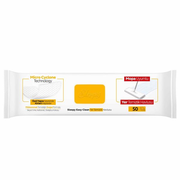 Sleepy Easy Clean Arap Sabunu Katkılı Mopa Uyumlu Yer Temizlik Havlusu&Mendili 50 Yaprak
