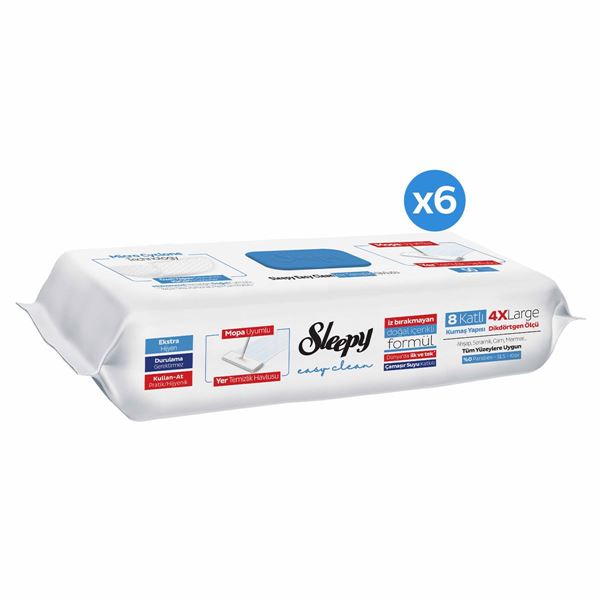 Sleepy Easy Clean Çamaşır Suyu Katkılı Mopa Uyumlu Yer Temizlik Havlusu&Mendili 6x50 (300 Yaprak)