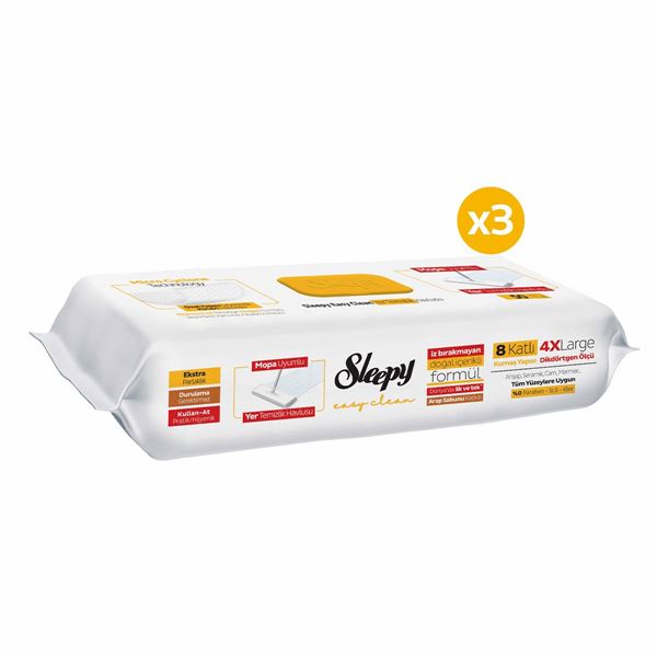 Sleepy Easy Clean Arap Sabunu Katkılı Mopa Uyumlu Yer Temizlik Havlusu&Mendili 3x50 (150 Yaprak)