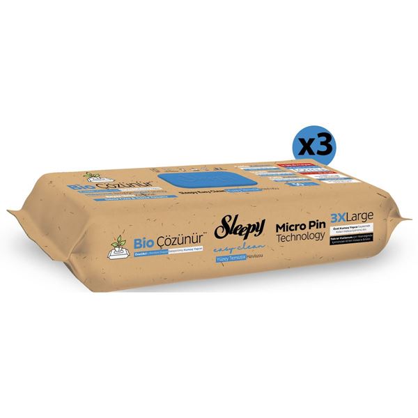 Sleepy Bio Çözünür Yüzey Temizlik Havlusu&Mendili Deniz Tuzu&Yosun 3x50 (150 Yaprak)