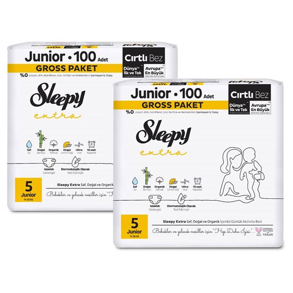 Sleepy Extra Günlük Aktivite Gross Paket Bebek Bezi 5 Numara Junior 200 Adet