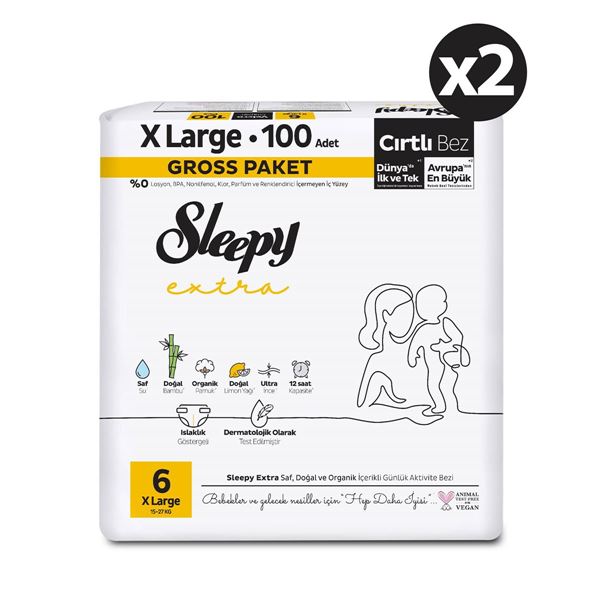 Sleepy Extra Günlük Aktivite Gross Paket Bebek Bezi 6 Numara Xlarge 200 Adet