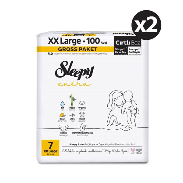 Sleepy Extra Günlük Aktivite Gross Paket Bebek Bezi 7 Numara Xxlarge 200 Adet