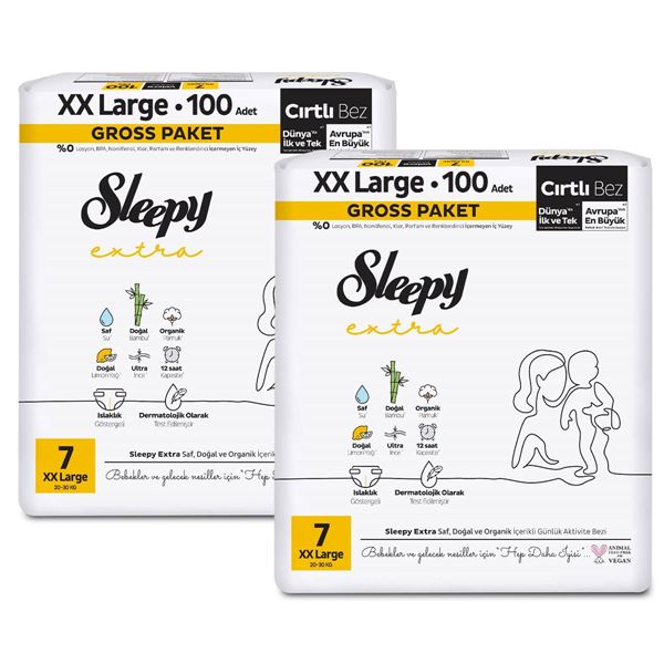 Sleepy Extra Günlük Aktivite Gross Paket Bebek Bezi 7 Numara Xxlarge 200 Adet
