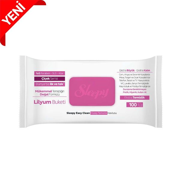 Sleepy Easy Clean Lilyum Buketi Yüzey Temizlik Havlusu&Mendili 100 Yaprak