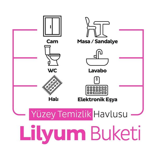 Sleepy Easy Clean Lilyum Buketi Yüzey Temizlik Havlusu&Mendili 3x100 (300 Yaprak)