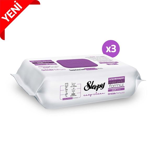 Sleepy Easy Clean Orkide Bahçesi Yüzey Temizlik Havlusu&Mendili 3x100 (300 Yaprak)