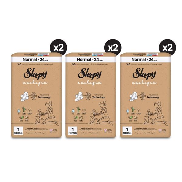 Sleepy Ecologic Premium Plus Hijyenik Ped Mega Fırsat Paketi Normal 144 Adet