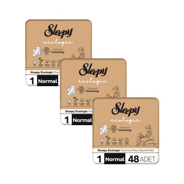 Sleepy Ecologic Premium Plus Hijyenik Ped Mega Fırsat Paketi Normal 144 Adet