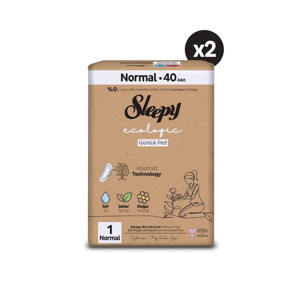 Sleepy Ecologic Premium Plus Günlük Ped Normal 80 Adet Ped