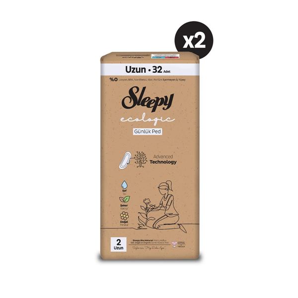 Sleepy Ecologic Premium Plus Günlük Ped Uzun 64 Adet Ped