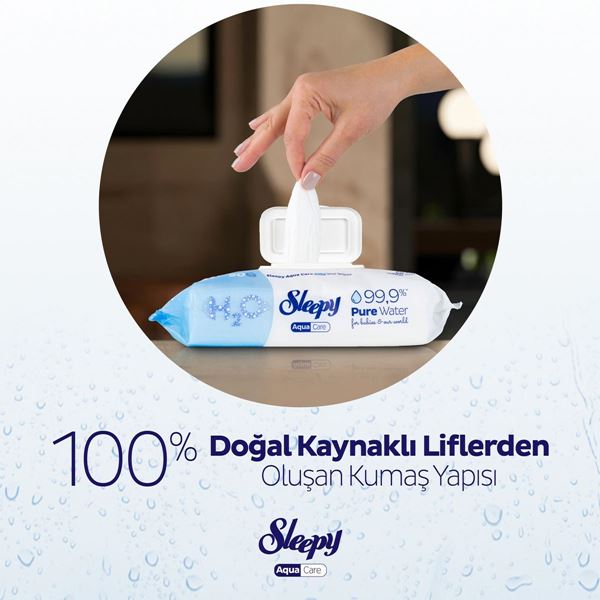 Sleepy AquaCare H2O Yenidoğan Islak Bebek Havlusu 2x50