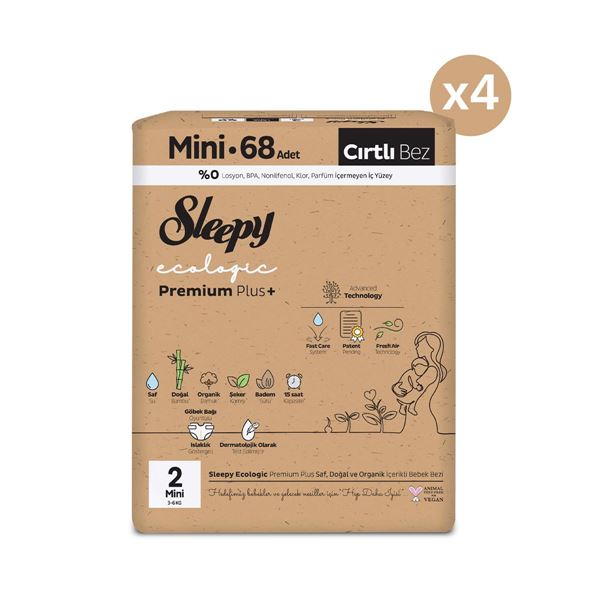 Sleepy Ecologic Premium Plus Efsane Paket Bebek Bezi 2 Numara Mini 272 Adet