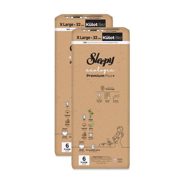 Sleepy Ecologic Premium Plus Süper Paket Külot Bez 6 Numara Xlarge 64 Adet