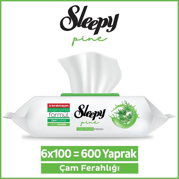 Sleepy Pine Yüzey Temizlik Havlusu&Mendili Çam Ferahlığı 6x100 (600 Yaprak)