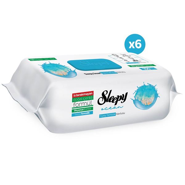 Sleepy Ocean Yüzey Temizlik Havlusu&Mendili Okyanus Esintisi 6x100 (600 Yaprak)