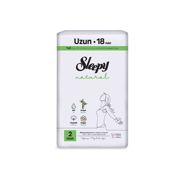 Sleepy Natural Ultra Hassas Hijyenik Ped Uzun 18 Adet
