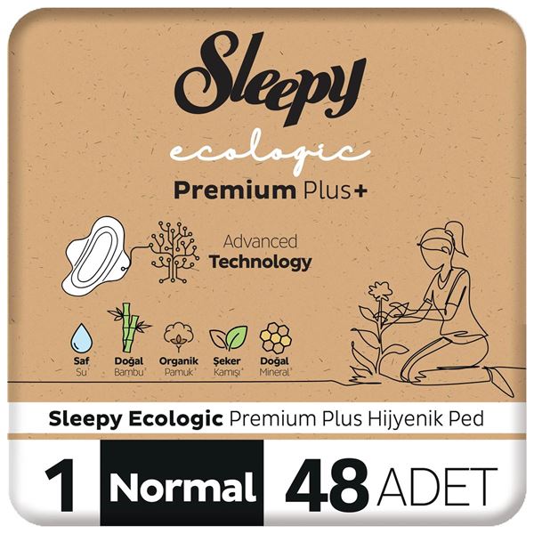 Sleepy Ecologic Premium Plus Hijyenik Ped Normal 48 Adet Ped