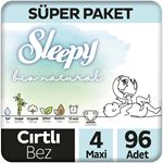 Resim Sleepy Bio Natural Süper Paket Bebek Bezi 4 Numara Maxi 96 Adet