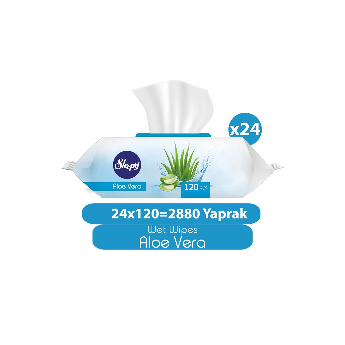 Sleepy Aloe Vera Islak Havlu 24x120 (2880 Yaprak)