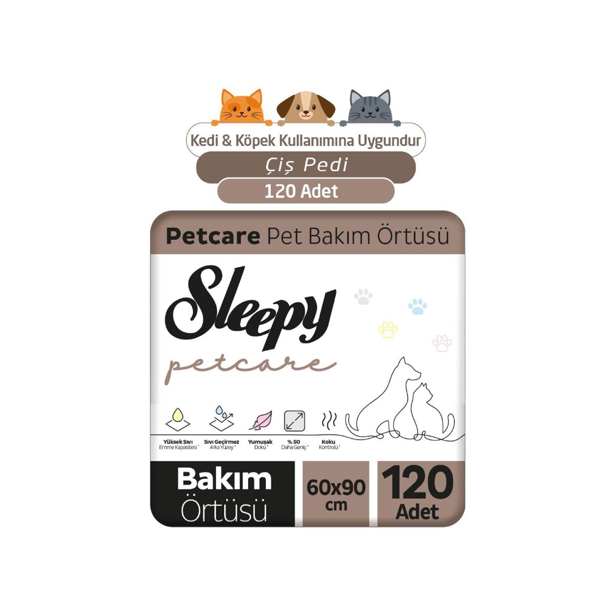 Sleepy Petcare Pet Bakım Örtüsü 60x90 cm 4X30 (120 Adet)