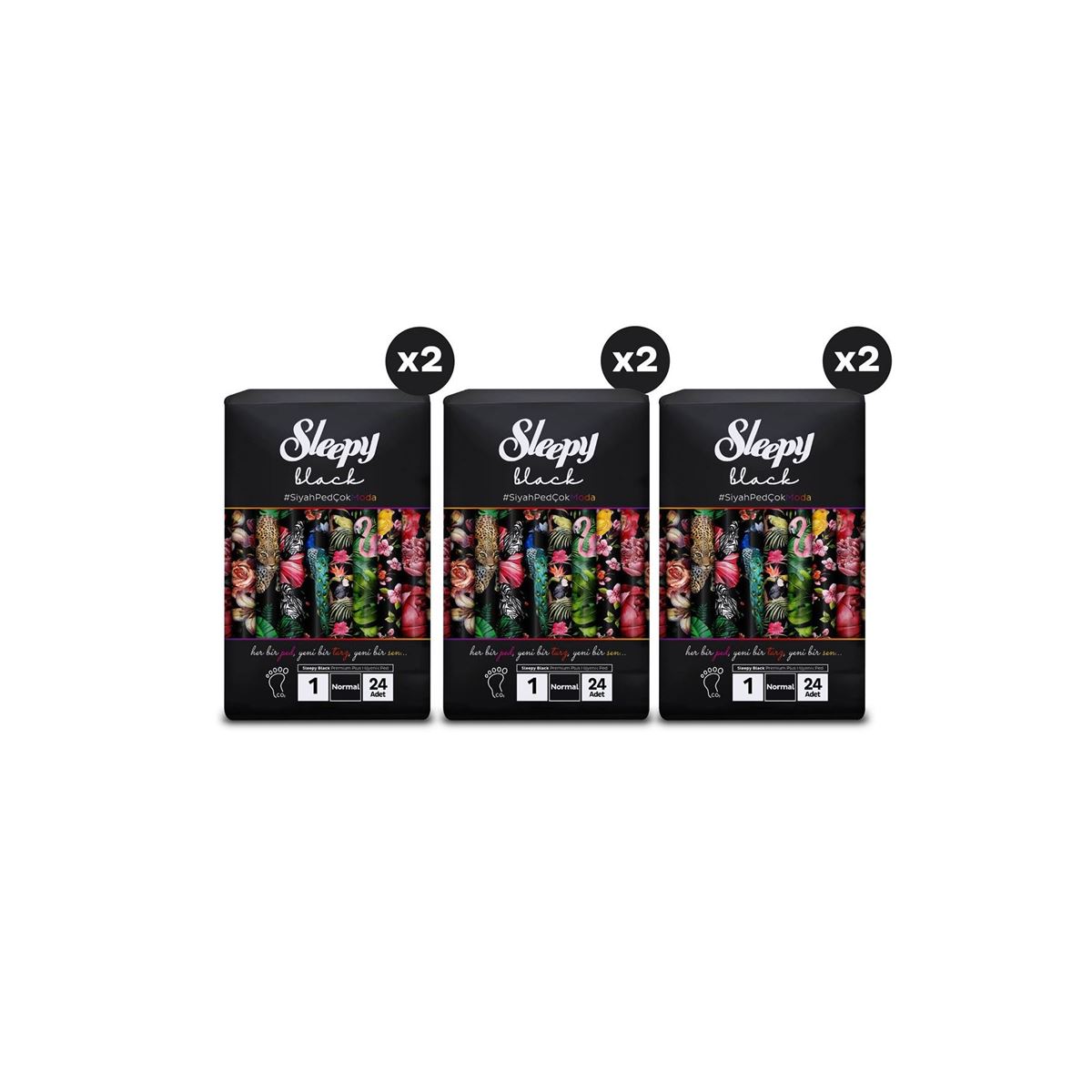 Sleepy Black Premium Plus Hijyenik Ped Mega Fırsat Paketi Normal 144 Adet