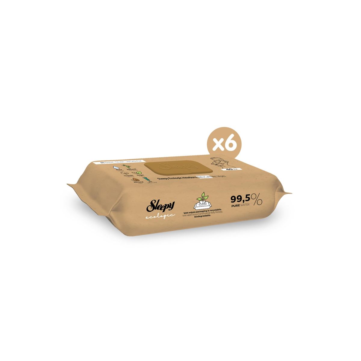Sleepy Ecologic Yenidoğan Islak Bebek Bakım Havlusu 6x40 (240 Yaprak)