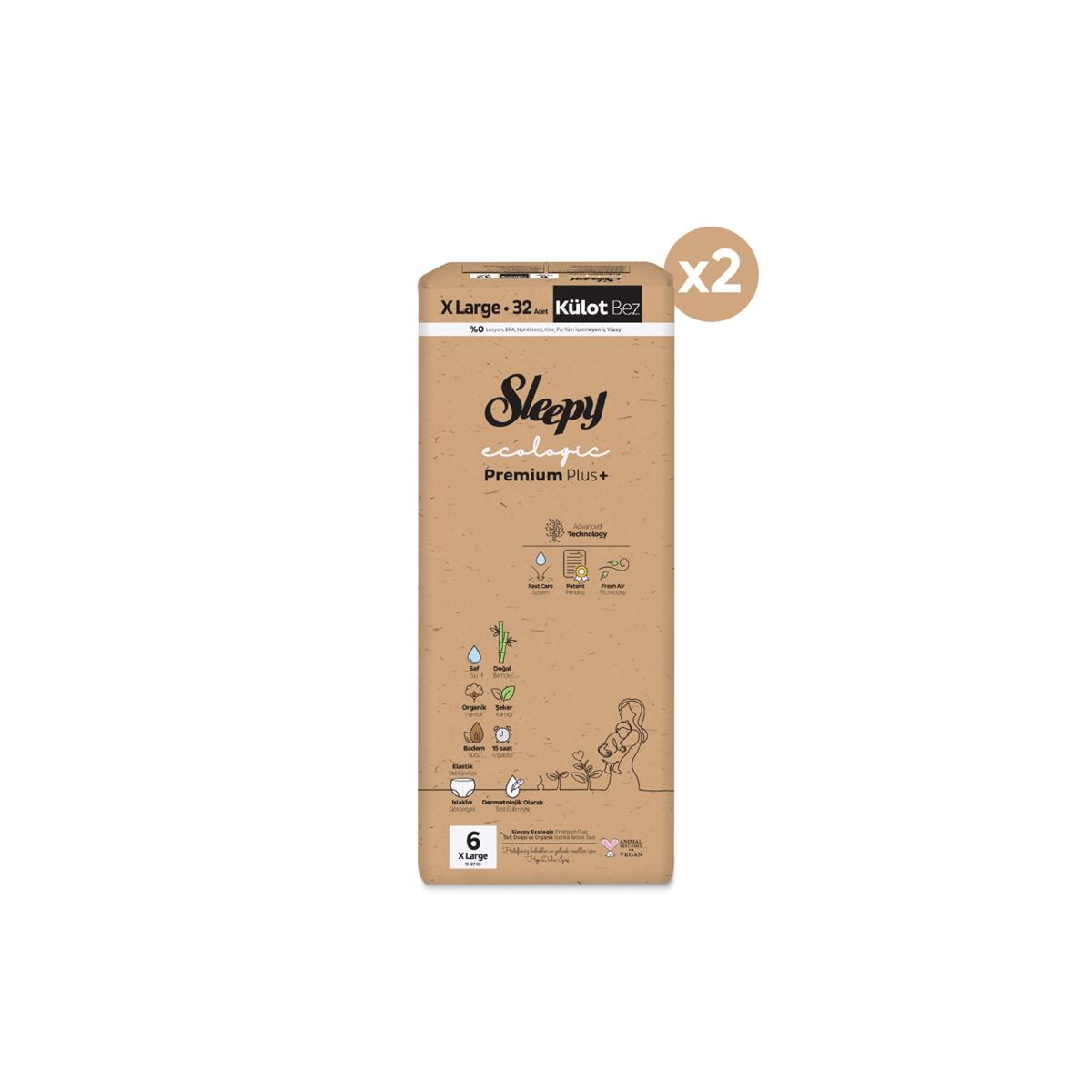 Sleepy Ecologic Premium Plus Süper Paket Külot Bez 6 Numara Xlarge 64 Adet