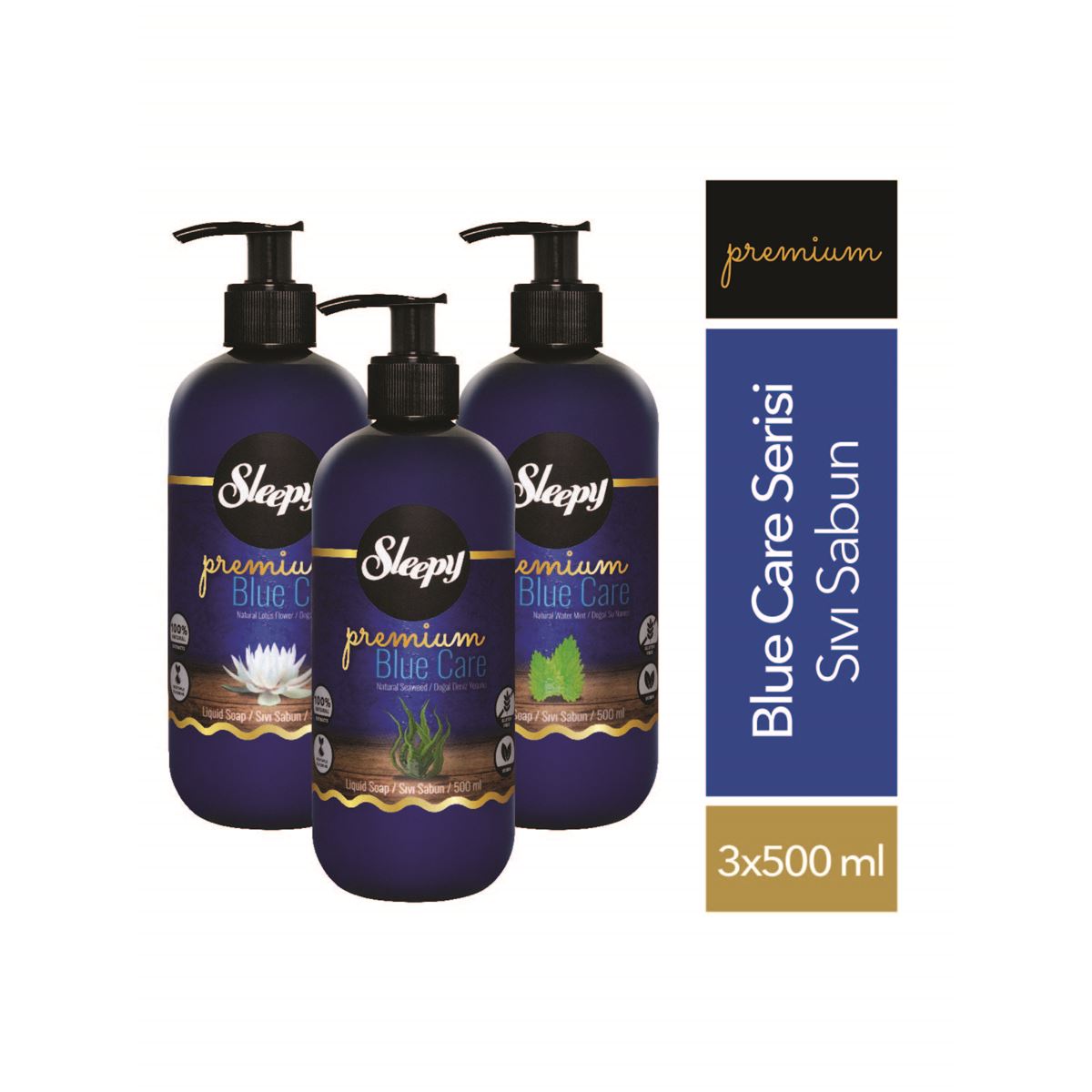 Sleepy Premium Blue Care Serisi Sıvı Sabun 3x500 ml