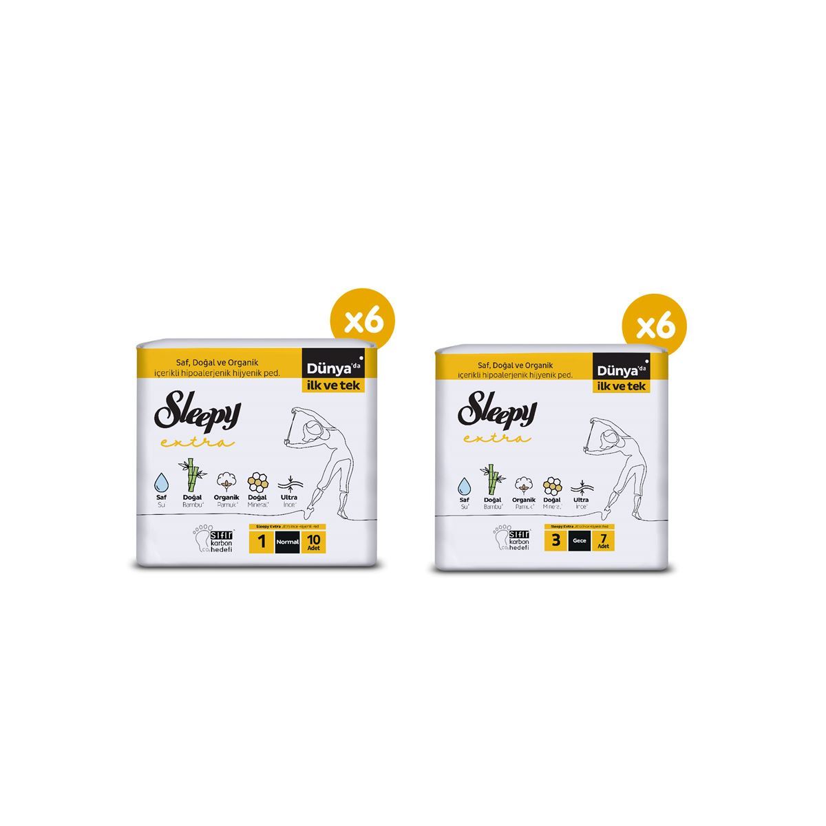 Sleepy Extra Ultra İnce Hijyenik Ped 102 Adet Ped Mega Fırsat Paketi