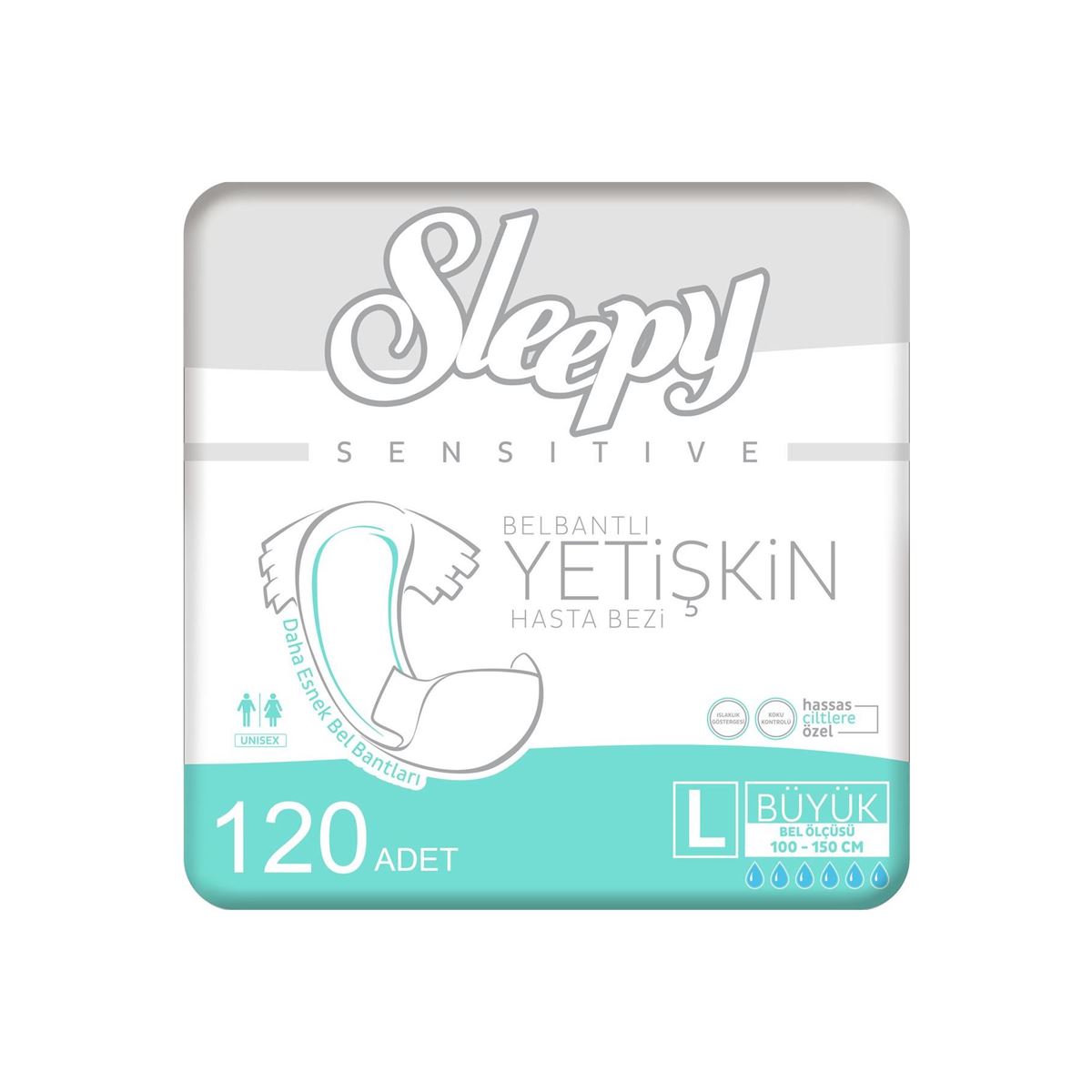 4'lü Sleepy Large Yetişkin Hasta Bezi 30x4 Adet (120 Adet)
