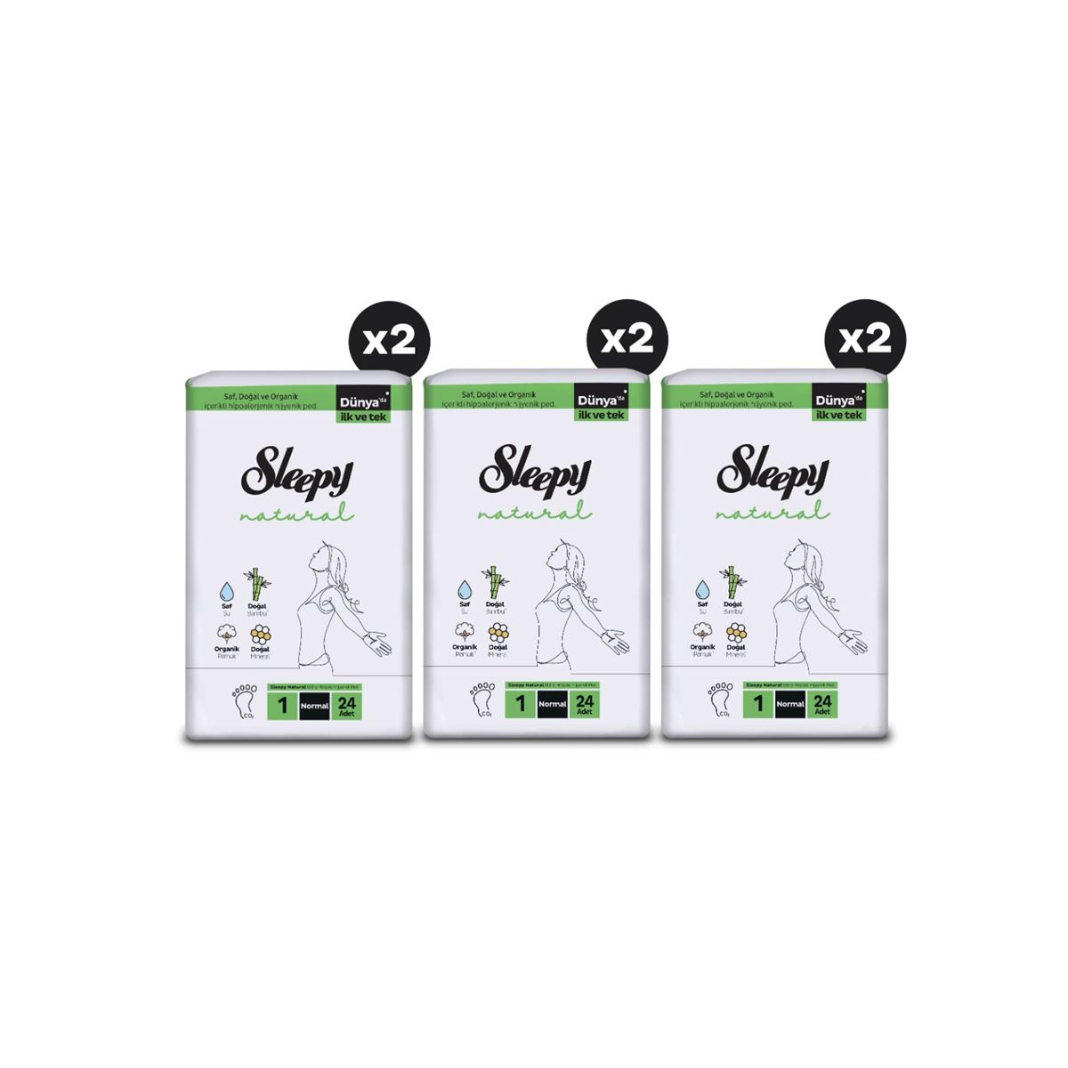 Sleepy Natural Ultra Hassas Hijyenik Ped Mega Fırsat Paketi Normal 144 Adet