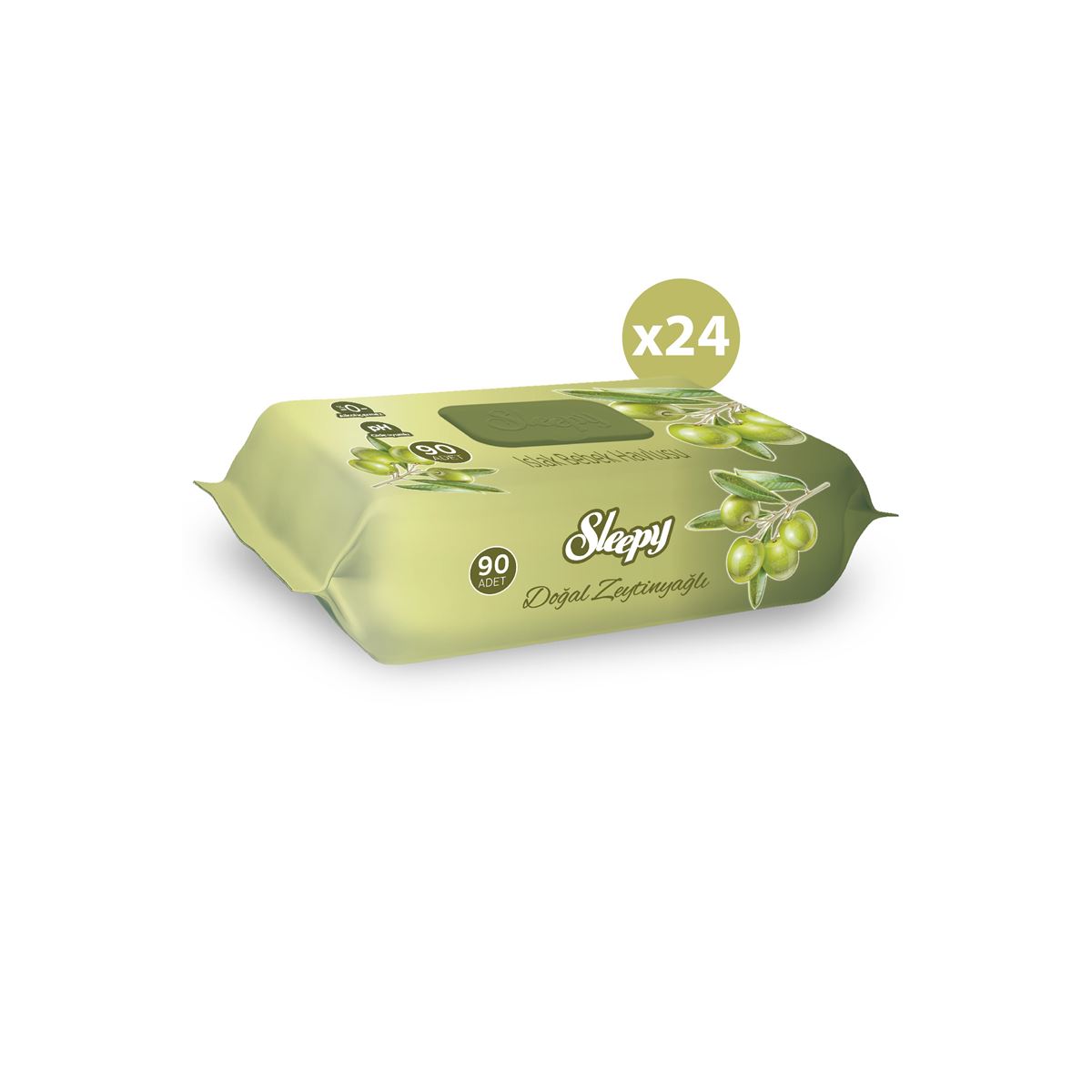 Sleepy Doğal Zeytinyağlı ve Pamuklu Islak Bebek Havlusu 24X90 (2160 Yaprak)