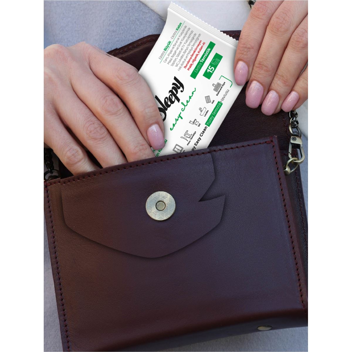 Sleepy Easy Clean Yüzey Temizlik Havlusu&Mendili Seyahat Boy 8x15 (120 Yaprak)