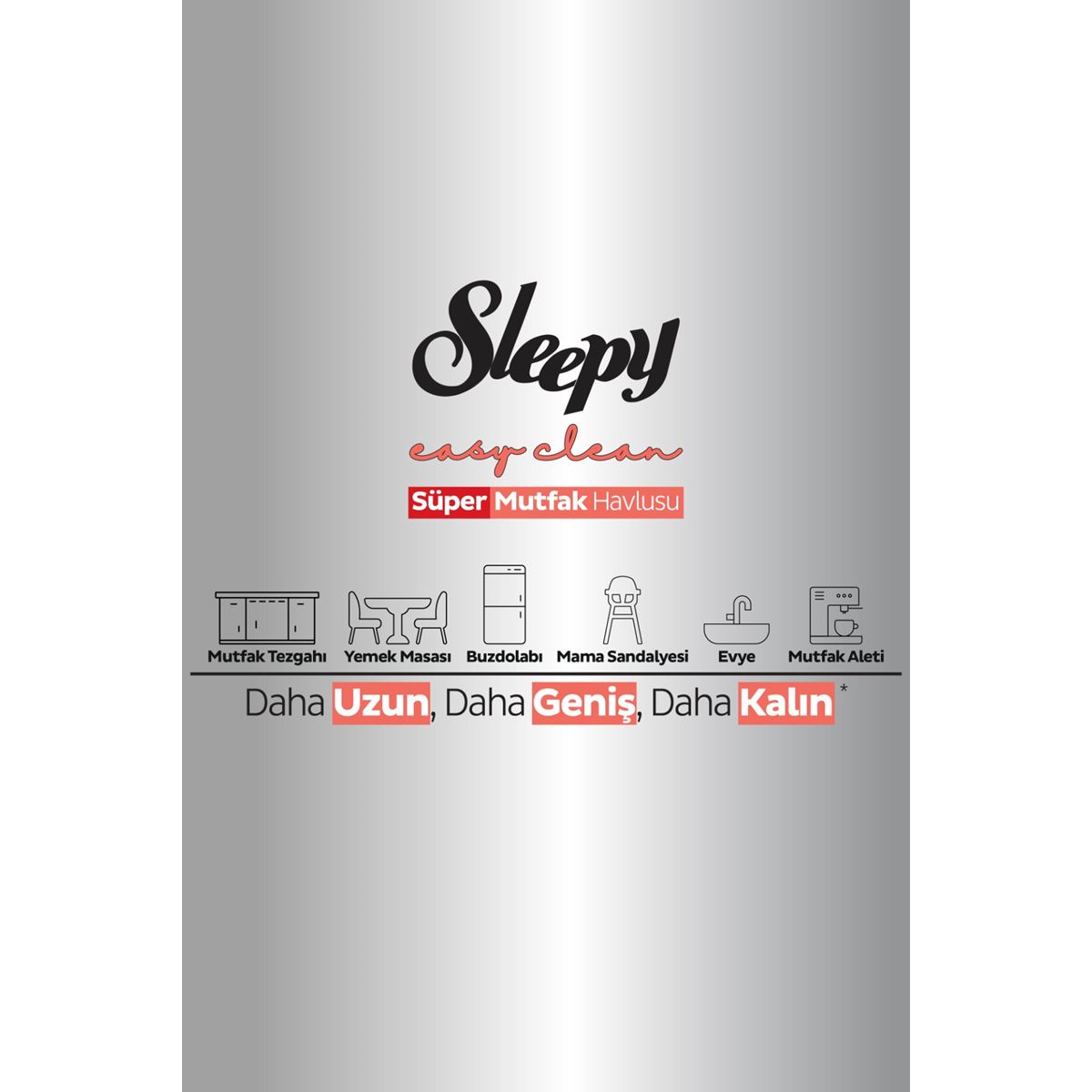 Sleepy Easy Clean Süper Yüzey Temizlik Mutfak Havlusu&Mendili Greyfurt Yağlı 50 Yaprak