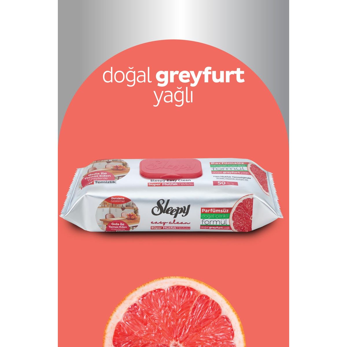 Easy Clean Süper Yüzey Temizlik Mutfak Havlusu&Mendili Greyfurt Yağlı 4X50 (200 Yaprak)