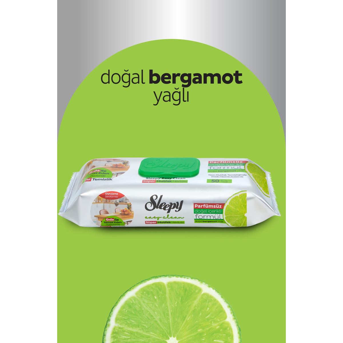 Easy Clean Süper Yüzey Temizlik Mutfak Havlusu&Mendili Bergamot Yağlı 4X50 (200 Yaprak)