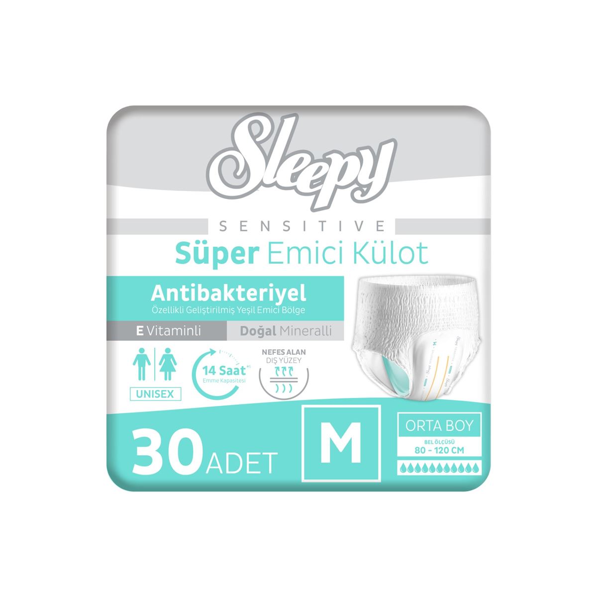 Sleepy Sensitive Antibakteriyel Emici Külot Medium 30 Adet