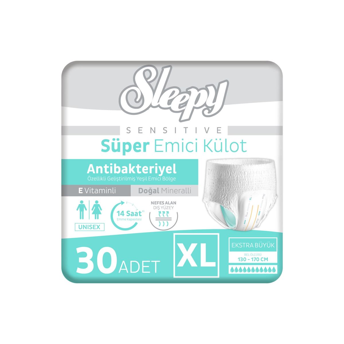Sleepy Sensitive Antibakteriyel Emici Külot Xlarge 30 Adet