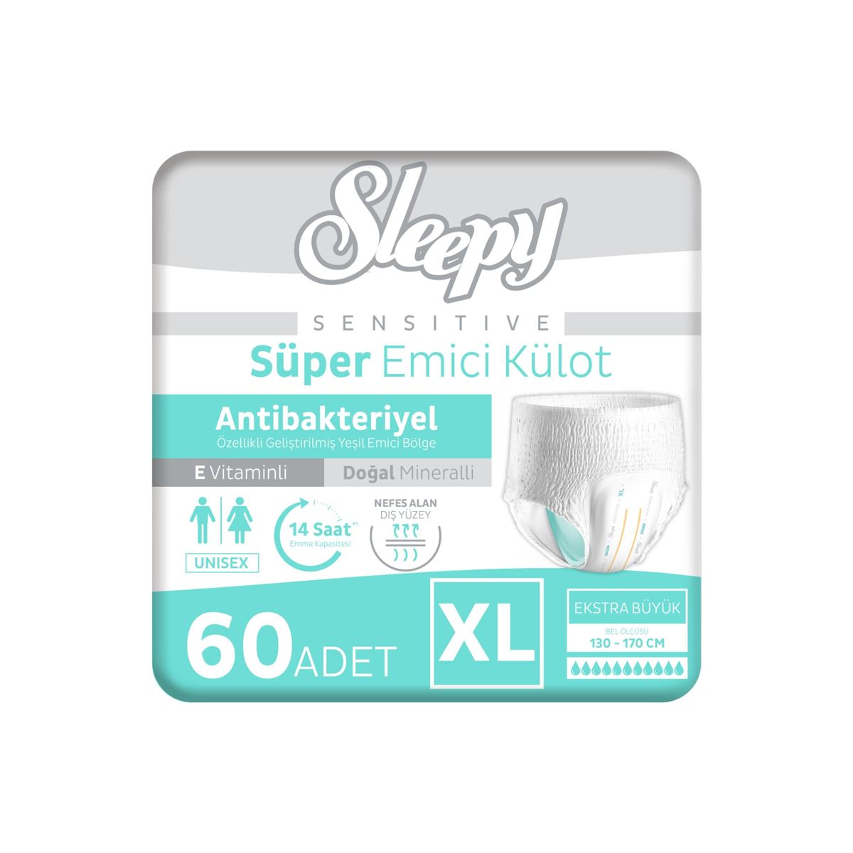 Sleepy Sensitive Antibakteriyel Emici Külot Xlarge 30x2 60 Adet