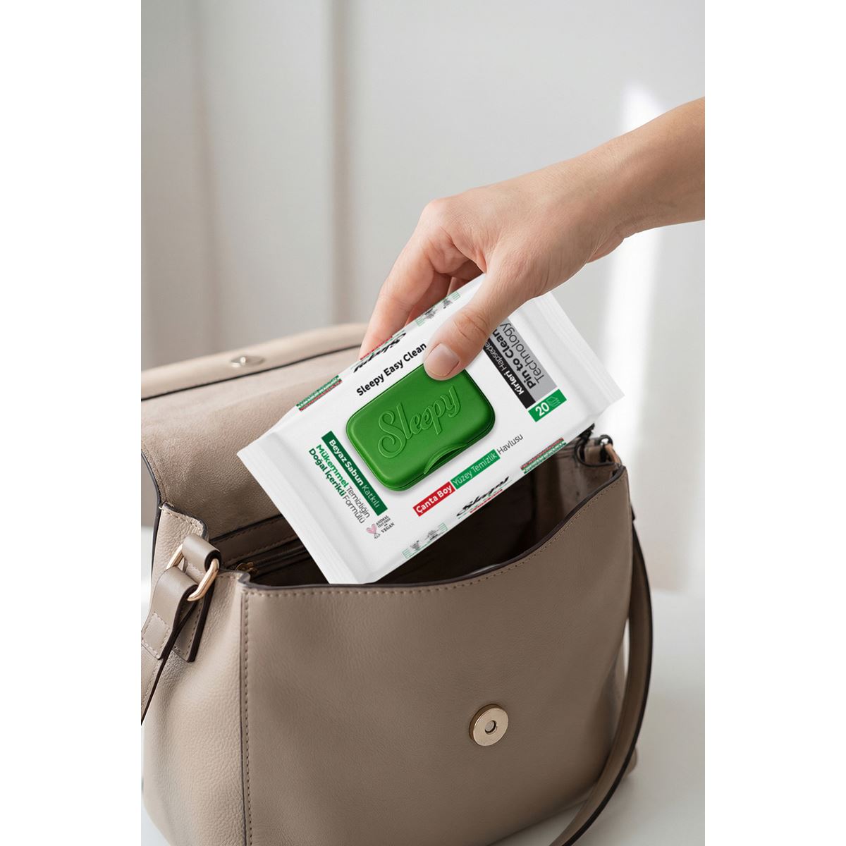 Sleepy Easy Clean Beyaz Sabun Katkılı Yüzey Temizlik Havlusu Çanta Boy 12x20 (240 Yaprak)