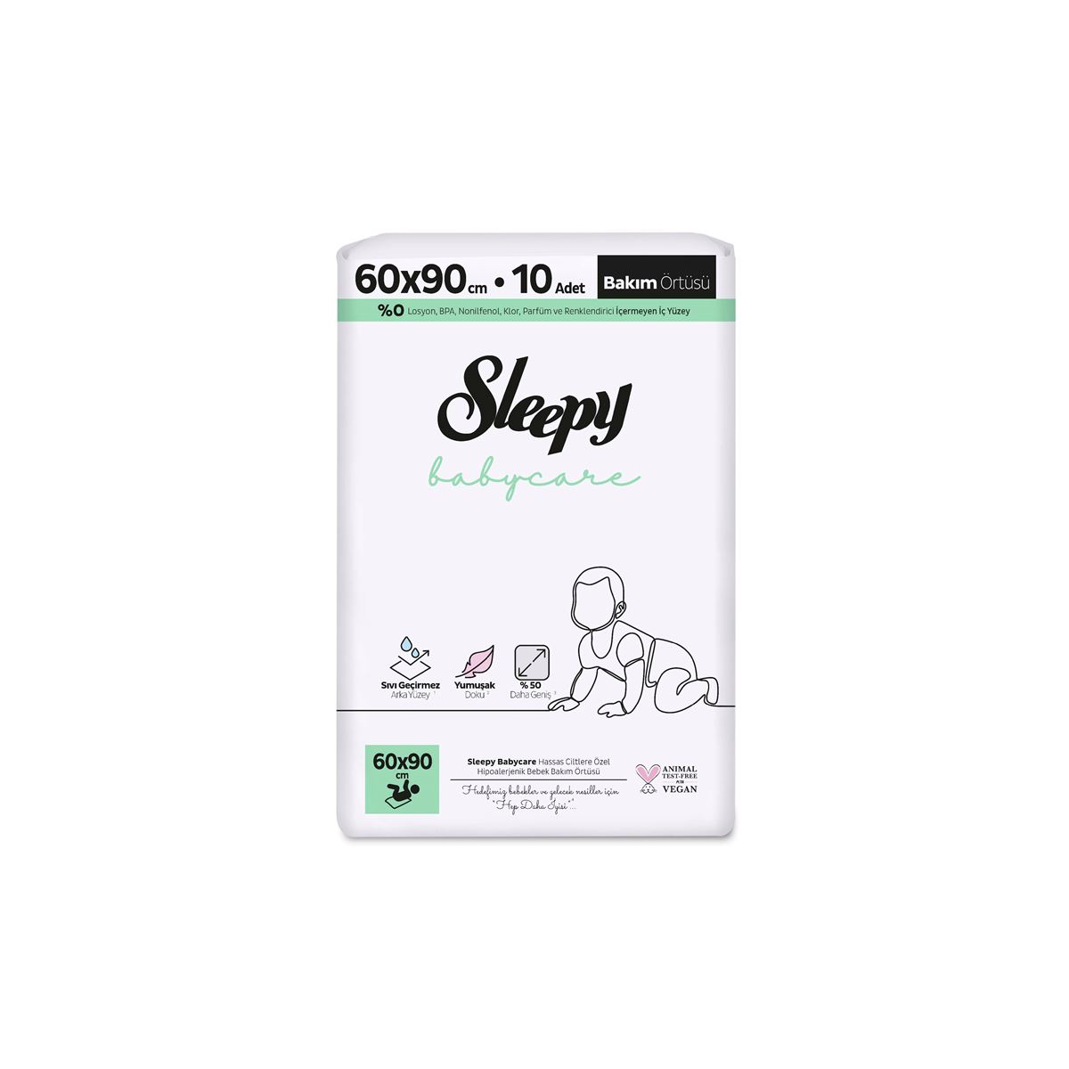 Sleepy Babycare Bebek Bakım Örtüsü 60x90 cm 10 Adet