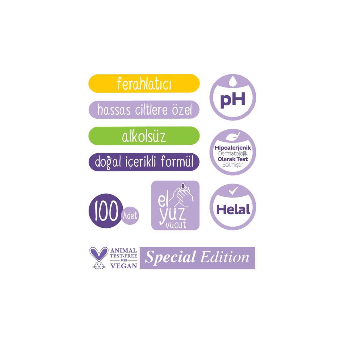 Sleepy Herbal Kişisel Bakım Havlusu 100 Yaprak