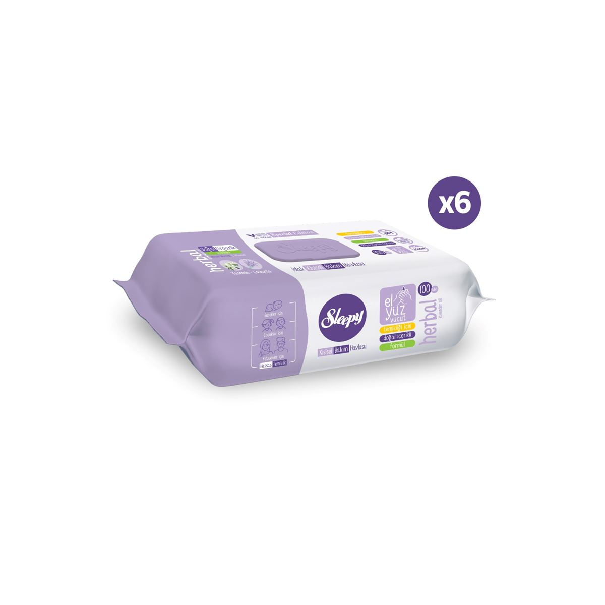 Sleepy Herbal Kişisel Bakım Havlusu 6x100 (600 Yaprak)
