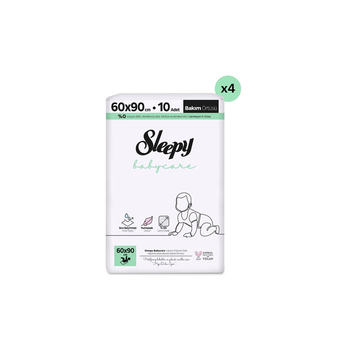 Sleepy Babycare Bebek Bakım Örtüsü 60x90 cm 4x10 40 Adet