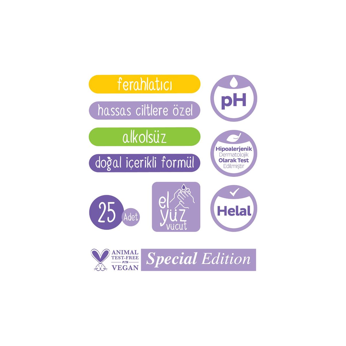 Sleepy Herbal Kişisel Bakım Havlusu Çanta Boy 25 Yaprak