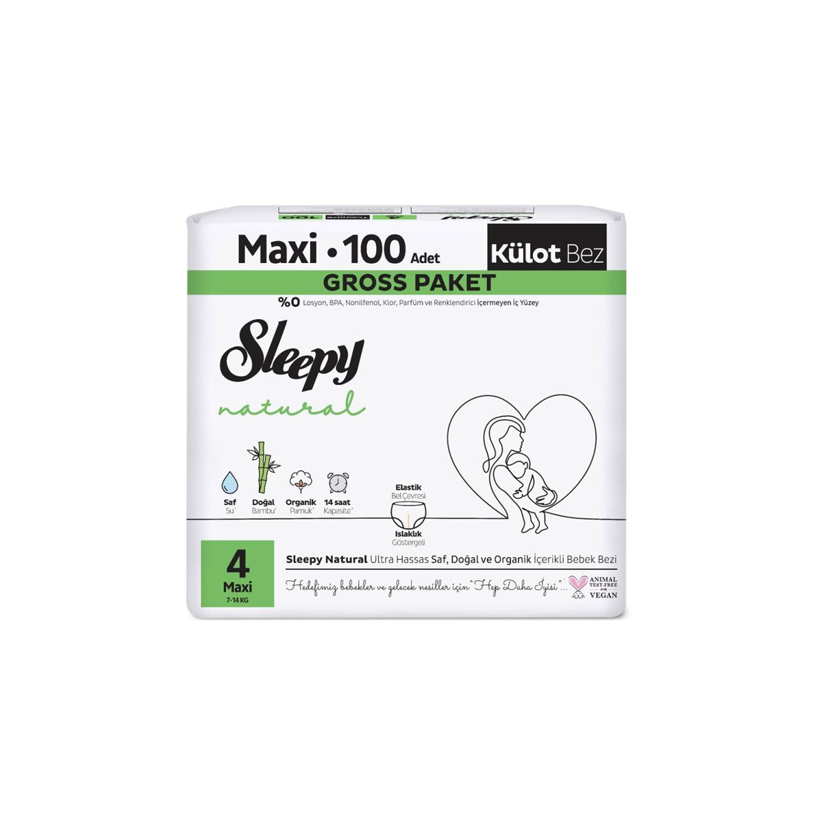 Sleepy Natural Gross Paket Külot Bez 4 Numara Maxi 100 Adet