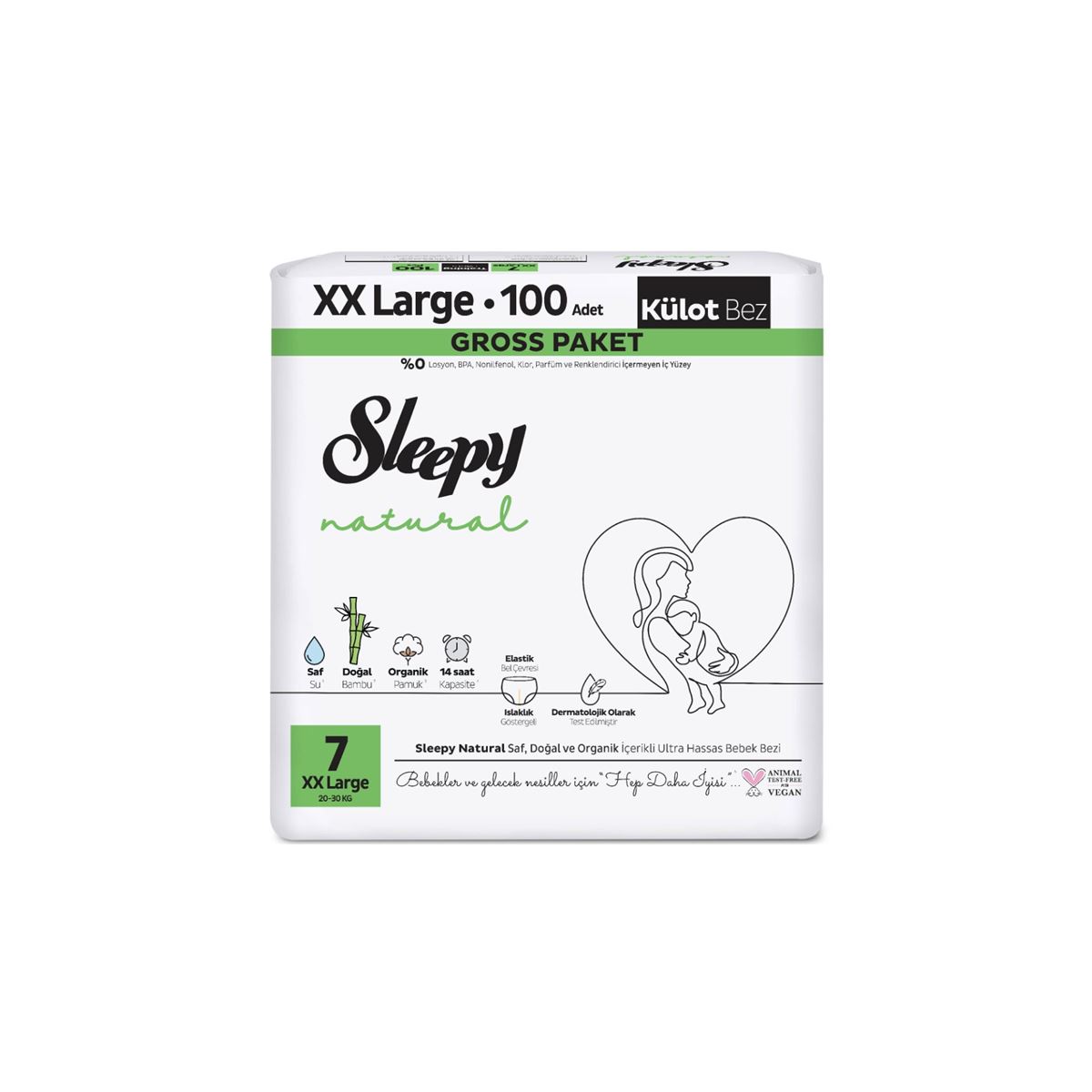 Sleepy Natural Gross Paket Külot Bez 7 Numara Xxlarge 100 Adet