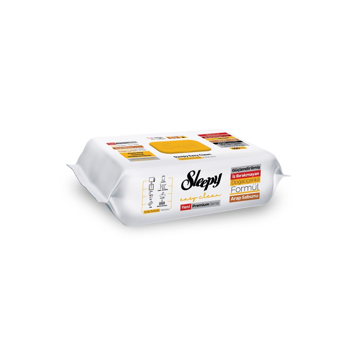 Sleepy Easy Clean Premium Arap Sabunu Katkılı Yüzey Temizlik Havlusu Mendili 100 Yaprak